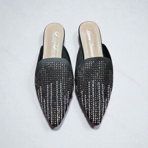 New Size 9 Lauren Lorraine Black Woven Mules
